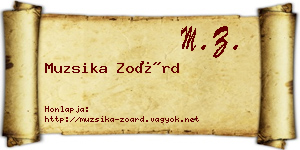 Muzsika Zoárd névjegykártya